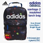 Adidas Santiago 2 Insulated Lunch Bag Icon Brand Love Black/Bright Royal Blue