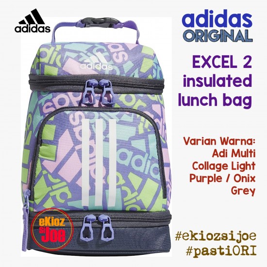 Adidas Excel 2 Insulated Lunch Bag Adi Multi Collage Light Purple/Onyx Grey