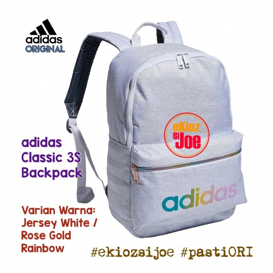 Adidas Classic 3S Backpack Jersey White / Rose Gold Rainbow