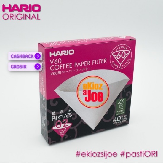 HARIO V60 PAPER FILTER 02 White 40 Lembar ( VCF-02-40W )