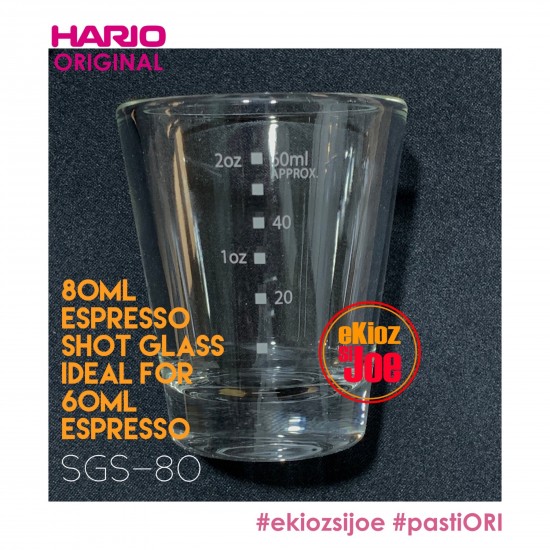 HARIO Espresso Heatproof Shot Glass 80ml SGS-80